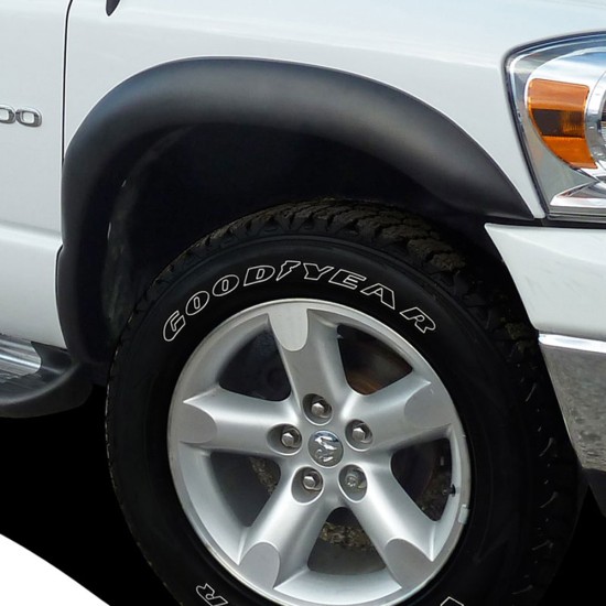 Dawn Enterprises Black Smooth Fender Flares For Dodge Ram 1500/2500/3500 2002-2008 (4 Pieces) With Mounting Hardware