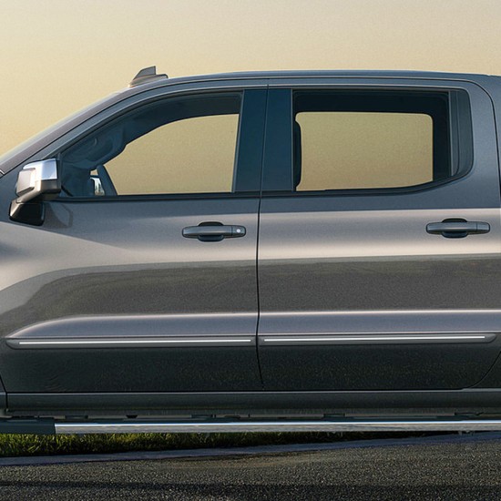 Chevrolet Silverado 2500 Crew Cab ChromeLine Painted Body Side Molding 2019 - 2025 / CF-SIL19-CC Chevrolet Silverado 2500 Crew Cab ChromeLine Painted Body Side Molding 2019 - 2025 / CF-SIL19-CC