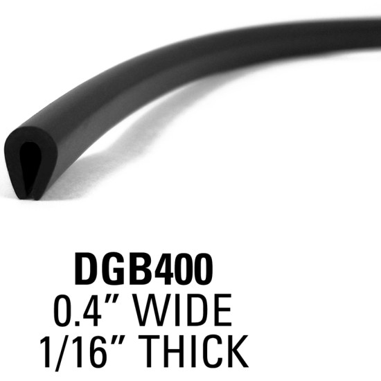 U-Shape Door Edge Guard; 50' Roll - 0.400” Wide, 1/16” Thick / DG50B400-R