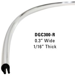 U-Shape Chrome Door Edge Guard; 50' Roll - 0.300” Wide, 1/16” Thick / DG50C300-R