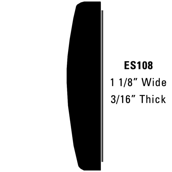 Molding; 45 Roll - 1 1/8” Wide, 3/16” Thick / ES10845-G (ES10845-G) by www.Sportwing.com Molding; 45 Roll - 1 1/8” Wide, 3/16” Thick / ES10845-G (ES10845-G) by www.Sportwing.com