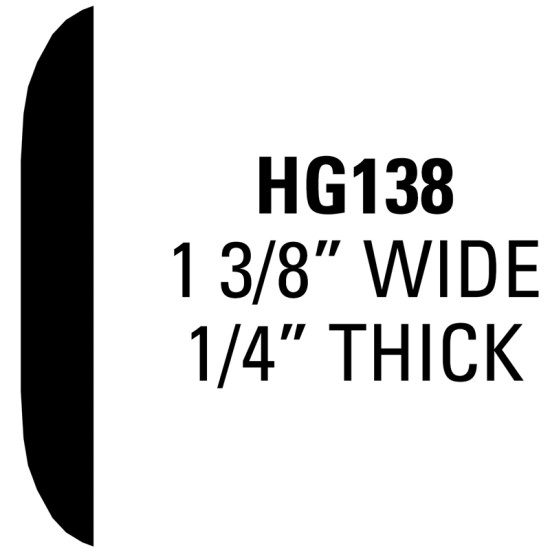 Molding with Angled Ends; Two 7  Rolls - 1 1/4” Wide, 1/4” Thick / HG13814-PC (HG13814-PC) by www.Sportwing.com