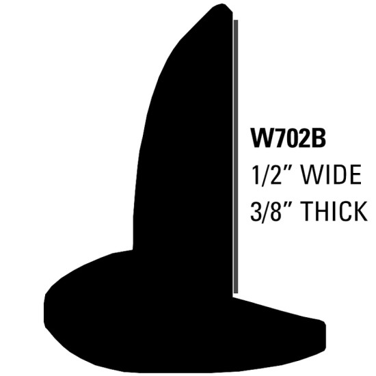 Wheel Well Molding with Lip; 100  Roll - 1/2” Wide, 3/8” Thick / W702B100 (W702B100) by www.Sportwing.com