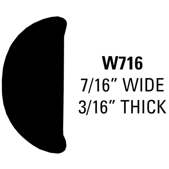 Body Side Molding and Wheel Well Trim; 16  Roll - 7/16” Wide, 3/16” Thick / W71616-HG (W71616-HG) by www.Sportwing.com