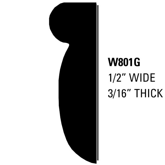 Wheel Well Molding; 50 Roll - 1/2” Wide, 3/16” Thick / W801G50 (W801G50) by www.Sportwing.com Wheel Well Molding; 50 Roll - 1/2” Wide, 3/16” Thick / W801G50 (W801G50) by www.Sportwing.com