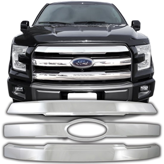 Ford F-150 Lariat Chrome Grille Overlay 2015 - 2017 / IWCGI/134 Ford F-150 Lariat Chrome Grille Overlay 2015 - 2017 / IWCGI/134
