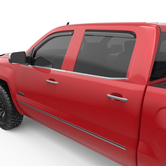 Chevrolet Silverado 3500 HD Crew Cab In-Channel Window Visors 2015 - 2019 / 571771 Chevrolet Silverado 3500 HD Crew Cab In-Channel Window Visors 2015 - 2019 / 571771