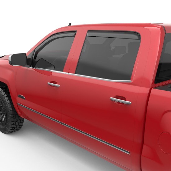 Chevrolet Silverado 3500 HD Crew Cab In-Channel Window Visors 2015 - 2019 / 571775 Chevrolet Silverado 3500 HD Crew Cab In-Channel Window Visors 2015 - 2019 / 571775