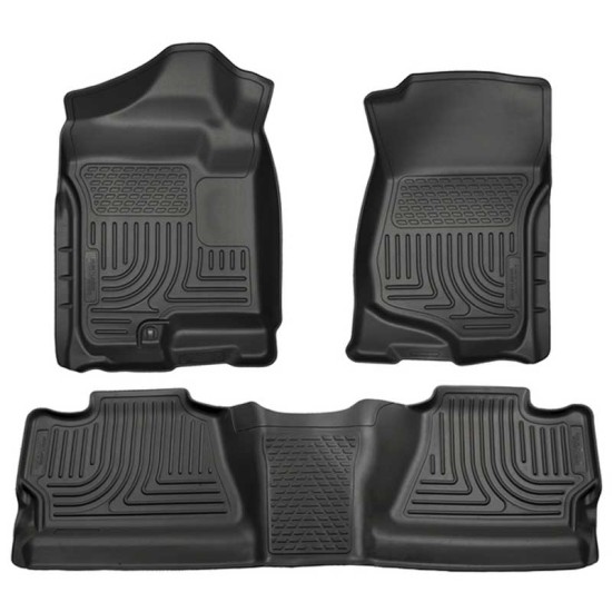 Chevrolet Silverado 1500 WT Crew Cab WeatherBeater Front & 2nd Row Floor Liners 2007 - 2013 / 9820