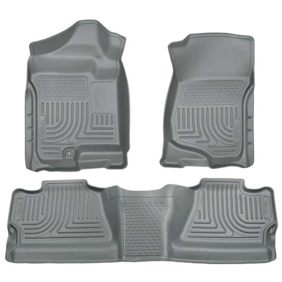 Chevrolet Silverado 2500 HD LT Crew Cab WeatherBeater Front & 2nd Row Floor Liners 2007 / 9820