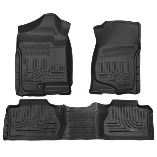 Chevrolet Silverado 1500 WT Extended Cab WeatherBeater Front & 2nd Row Floor Liners 2007 / 9821