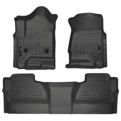 Chevrolet Silverado 1500 Crew Cab WeatherBeater Front & 2nd Row Floor Liners 2014 - 2018 / 9823