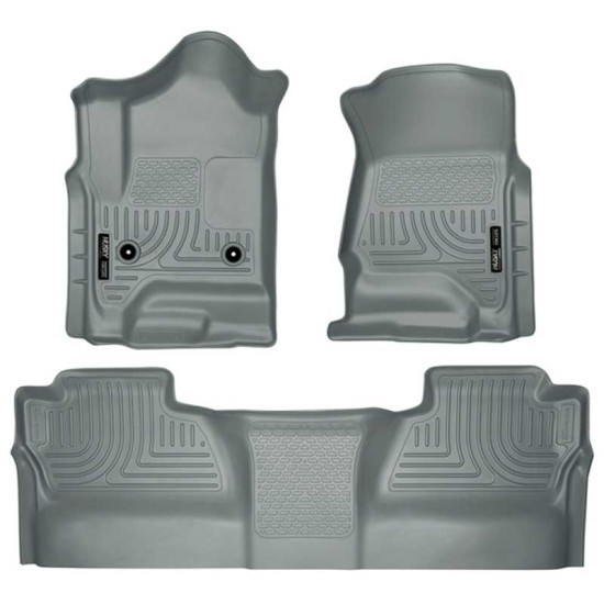Chevrolet Silverado 2500 HD Crew Cab WeatherBeater Front & 2nd Row Floor Liners 2015 - 2019 / 9823