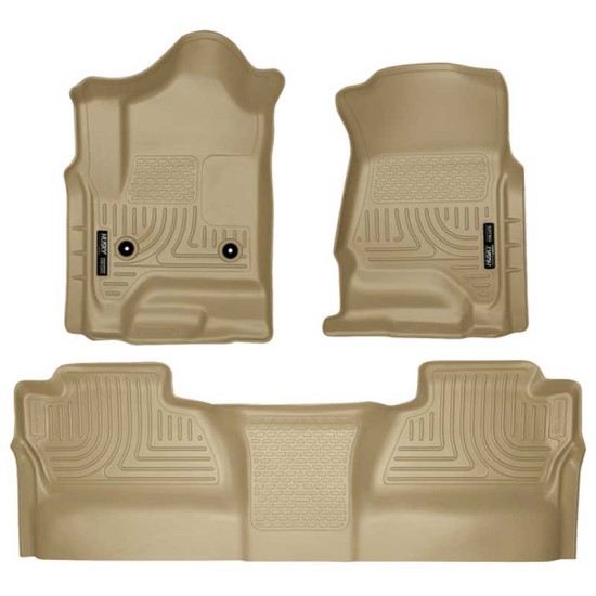 Chevrolet Silverado 3500 HD Crew Cab WeatherBeater Front & 2nd Row Floor Liners 2015 - 2019 / 9823