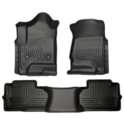 Chevrolet Silverado 1500 Double Cab WeatherBeater Front & 2nd Row Floor Liners 2014 - 2018 / 9824