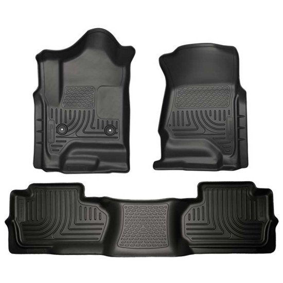 Chevrolet Silverado 3500 HD Double Cab WeatherBeater Front & 2nd Row Floor Liners 2015 - 2018 / 9824 Chevrolet Silverado 3500 HD Double Cab WeatherBeater Front & 2nd Row Floor Liners 2015 - 2018 / 9824