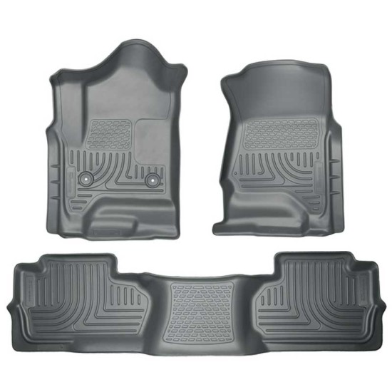 Chevrolet Silverado 3500 HD Double Cab WeatherBeater Front & 2nd Row Floor Liners 2015 - 2018 / 9824 Chevrolet Silverado 3500 HD Double Cab WeatherBeater Front & 2nd Row Floor Liners 2015 - 2018 / 9824