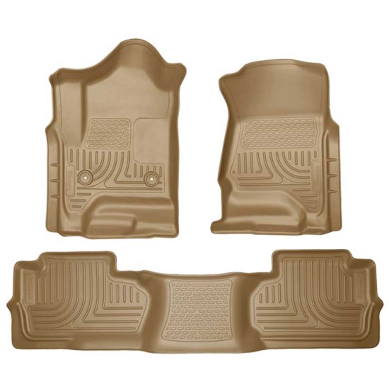 Chevrolet Silverado 3500 HD Double Cab WeatherBeater Front & 2nd Row Floor Liners 2015 - 2018 / 9824 Chevrolet Silverado 3500 HD Double Cab WeatherBeater Front & 2nd Row Floor Liners 2015 - 2018 / 9824