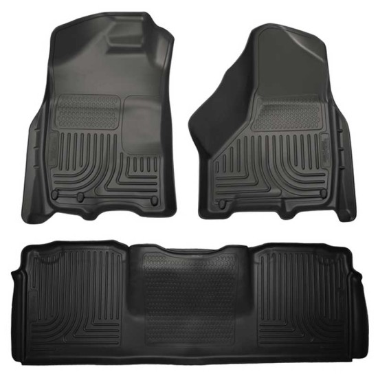 Dodge Ram 3500 Mega Cab WeatherBeater Front & 2nd Row Floor Liners 2011 - 2018 / 9904 Dodge Ram 3500 Mega Cab WeatherBeater Front & 2nd Row Floor Liners 2011 - 2018 / 9904