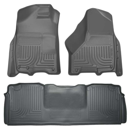 Dodge Ram 3500 Mega Cab WeatherBeater Front & 2nd Row Floor Liners 2011 - 2018 / 9904 Dodge Ram 3500 Mega Cab WeatherBeater Front & 2nd Row Floor Liners 2011 - 2018 / 9904