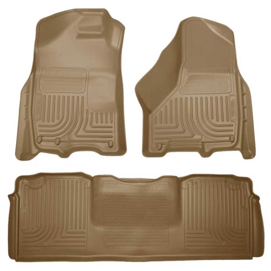 Dodge Ram 3500 Mega Cab WeatherBeater Front & 2nd Row Floor Liners 2011 - 2018 / 9904