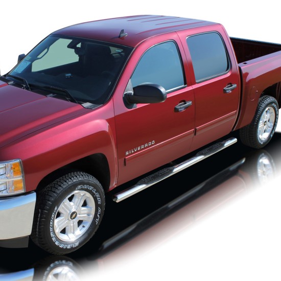 Chevrolet Silverado 2500 Crew Cab Ultra Polished Stainless Steel 4" Oval Step Bars 2000 - 2019 / 0701-0020M Chevrolet Silverado 2500 Crew Cab Ultra Polished Stainless Steel 4" Oval Step Bars 2000 - 2019 / 0701-0020M