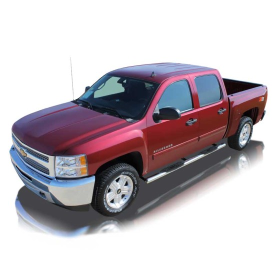 Chevrolet Silverado 2500 Crew Cab Ultra Polished Stainless Steel 4" Oval Step Bars 2000 - 2019 / 0701-0020M Chevrolet Silverado 2500 Crew Cab Ultra Polished Stainless Steel 4" Oval Step Bars 2000 - 2019 / 0701-0020M