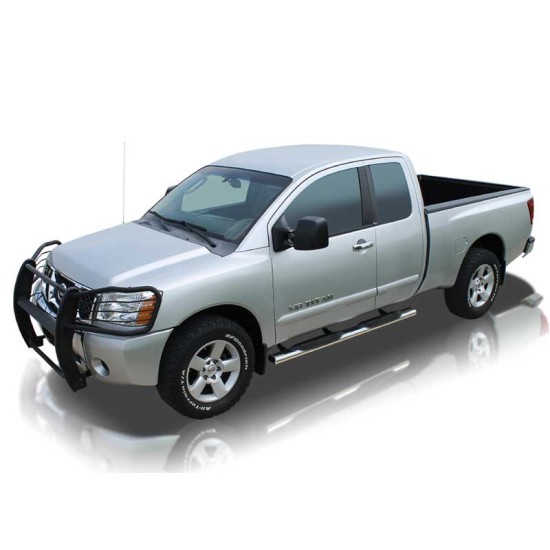 Nissan Titan Extended Cab Ultra Polished Stainless Steel 5" Oval Step Bars 2004 - 2022 / 0807-0195