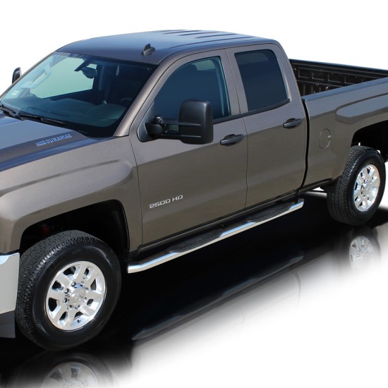 Chevrolet Silverado 3500 HD Extended Cab Ultra Polished Stainless Steel 4" OE Style Oval Step Bars 2000 - 2019 / 1501-0019M Chevrolet Silverado 3500 HD Extended Cab Ultra Polished Stainless Steel 4" OE Style Oval Step Bars 2000 - 2019 / 1501-0019M