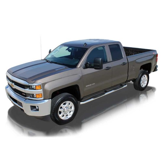 Chevrolet Silverado 3500 HD Extended Cab Ultra Polished Stainless Steel 4" OE Style Oval Step Bars 2000 - 2019 / 1501-0019M Chevrolet Silverado 3500 HD Extended Cab Ultra Polished Stainless Steel 4" OE Style Oval Step Bars 2000 - 2019 / 1501-0019M