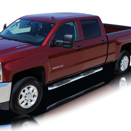 Chevrolet Silverado 2500 Crew Cab Ultra Polished Stainless Steel 4" OE Style Oval Step Bars 2000 - 2019 / 1501-0020M
