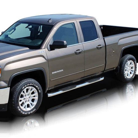 Chevrolet Silverado 3500 Extended Cab Ultra Polished Stainless Steel 4" OE Style Oval Step Bars 2007 - 2019 / 1501-0592 Chevrolet Silverado 3500 Extended Cab Ultra Polished Stainless Steel 4" OE Style Oval Step Bars 2007 - 2019 / 1501-0592