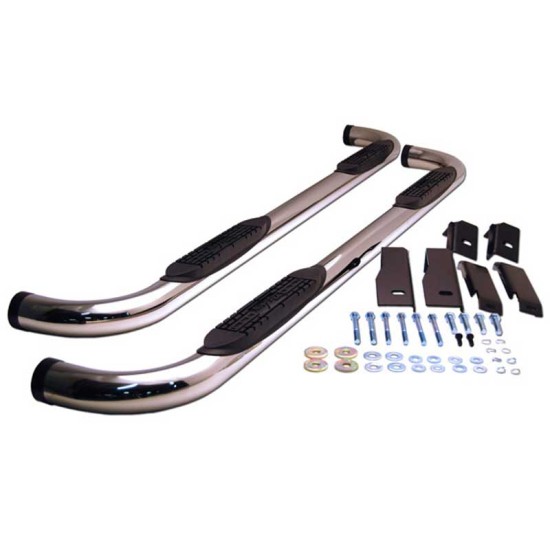 Toyota Tundra Regular Cab Polished Stainless Steel 3" Round Side Step Bars 2007 - 2020 / 0104-0667 Toyota Tundra Regular Cab Polished Stainless Steel 3" Round Side Step Bars 2007 - 2020 / 0104-0667