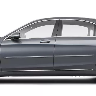 Mercedes S-Class 4 Door Painted Body Side Moldings with Chrome Inserts 2014 - 2020