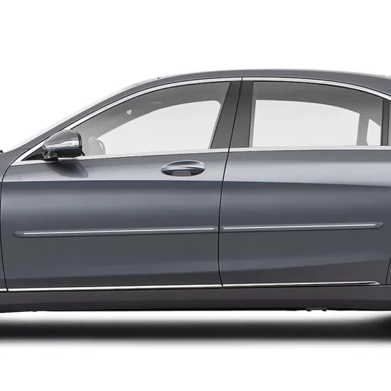 Mercedes S-Class 4 Door Painted Body Side Moldings with Chrome Inserts 2014 - 2020