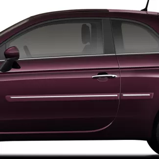 Fiat 500 Painted Body Side Moldings with Chrome Inserts 2012 - 2019