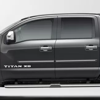 Nissan Titan Crew Cab Painted Body Side Moldings with Chrome Inserts 2016 - 2024
