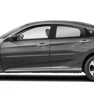 Honda Civic 4 Door Painted Body Side Moldings with Chrome Inserts 2016 - 2021