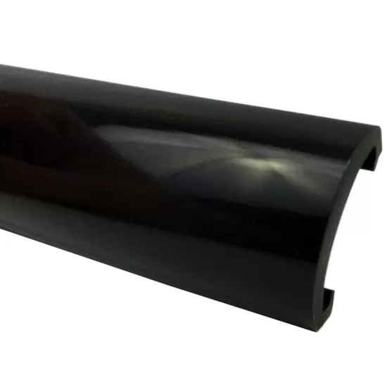 Universal RV, Camper & Cargo Trailer Track Cover Trim Molding - 65 Ft Roll - 7/8” Wide - Black