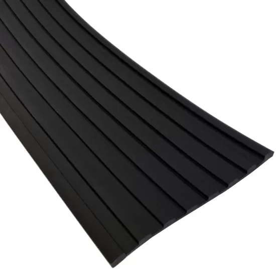 Universal Running Board Ribbed Tread Molding - 50 Ft Roll - 4" Wide - Black