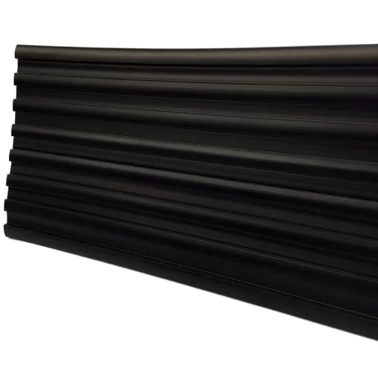 Universal Running Board Ribbed Tread Molding - 50 Ft Roll - 4" Wide - Black