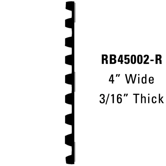 Universal Running Board Ribbed Tread Molding - 50 Ft Roll - 4" Wide - Black