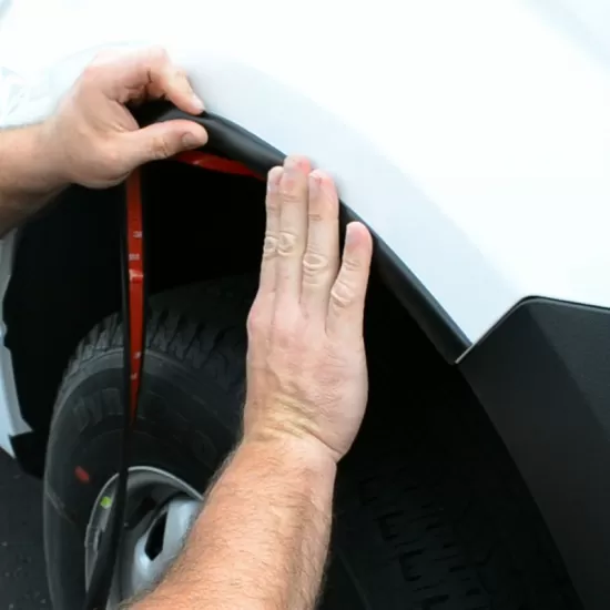 Universal Wheel Well Trim Molding with Lip - 25 Ft Roll - 1” Wide - Black