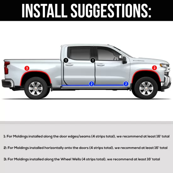 Wheel Well Trim Molding - 18' Roll - 7/16” Wide - Black