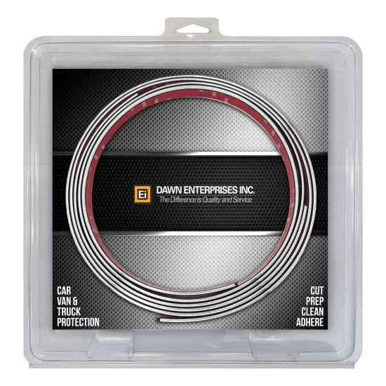 Universal Chrome Body Side Molding Trim with Angled Ends - 1” Wide - 2 x 7 Ft Pieces