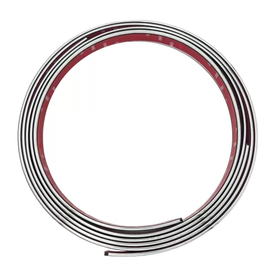 Universal Chrome Body Side Molding Trim with Angled Ends - 1” Wide - 2 x 7 Ft Pieces