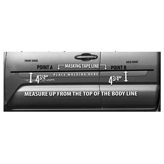 Toyota Tacoma Regular Cab Painted Body Side Moldings 2005 - 2020