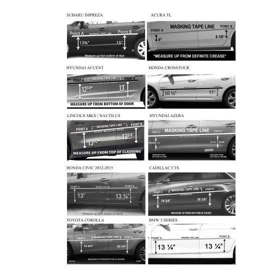Acura TL Chrome Body Side Moldings 2010 - 2014