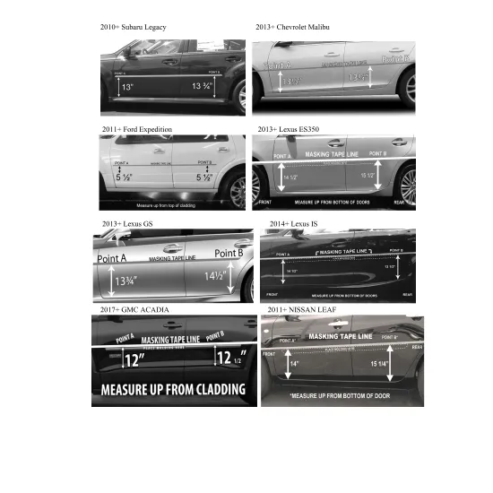 Lexus IS 4 Door Chrome Body Side Moldings 2014 - 2020