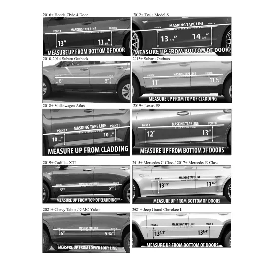Lexus ES Chrome Body Side Moldings 2013 - 2020